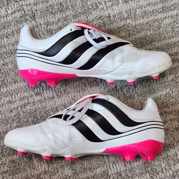 Adidas youth Predator Precision.3 FG soccer cleats white black pink size 6 - Picture 6 of 10